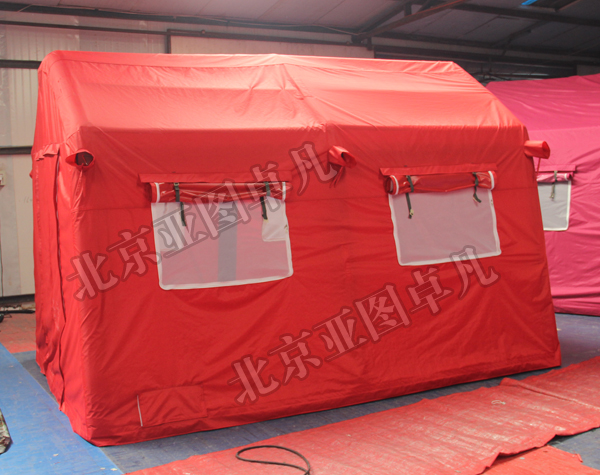 12平米红色户外充气帐篷